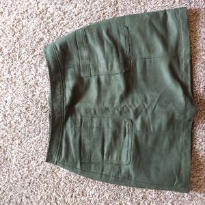 Faux-Suede Utility A-Line Mini Skirt